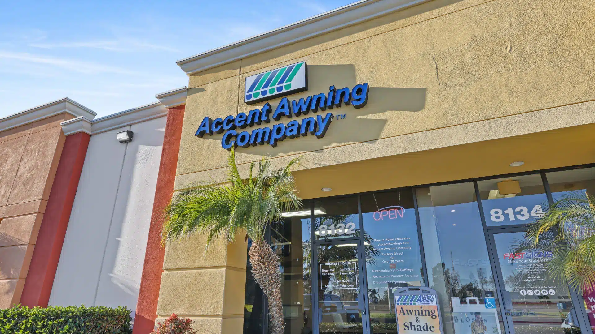 accent awning store exterior view