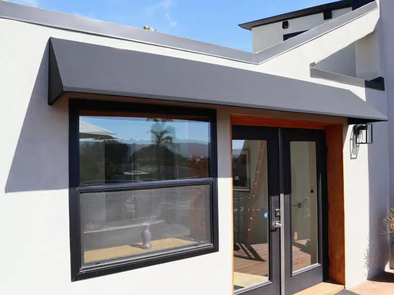 fixed awnings installed in a modern house